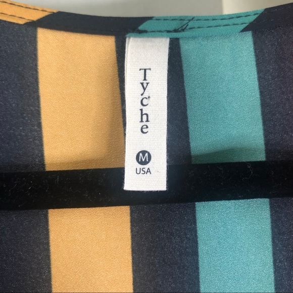 NWT Tyche Multi Color Striped Wrap Maxi Dress Sz M - Picture 15 of 16